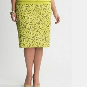 Lane Bryant NWT Women's Yellow Floral Pencil Skirt